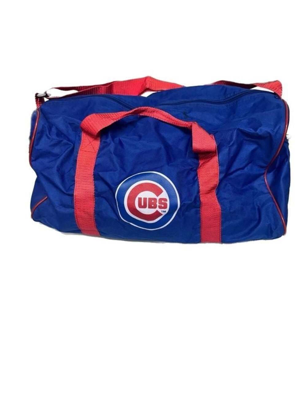 Vintage Y2K MLB Chicago Cubs Blue and Red Gym Duffle Bag